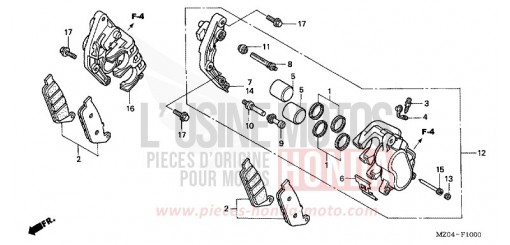 ETRIER DE FREIN AVANT GL1500C2 de 2002